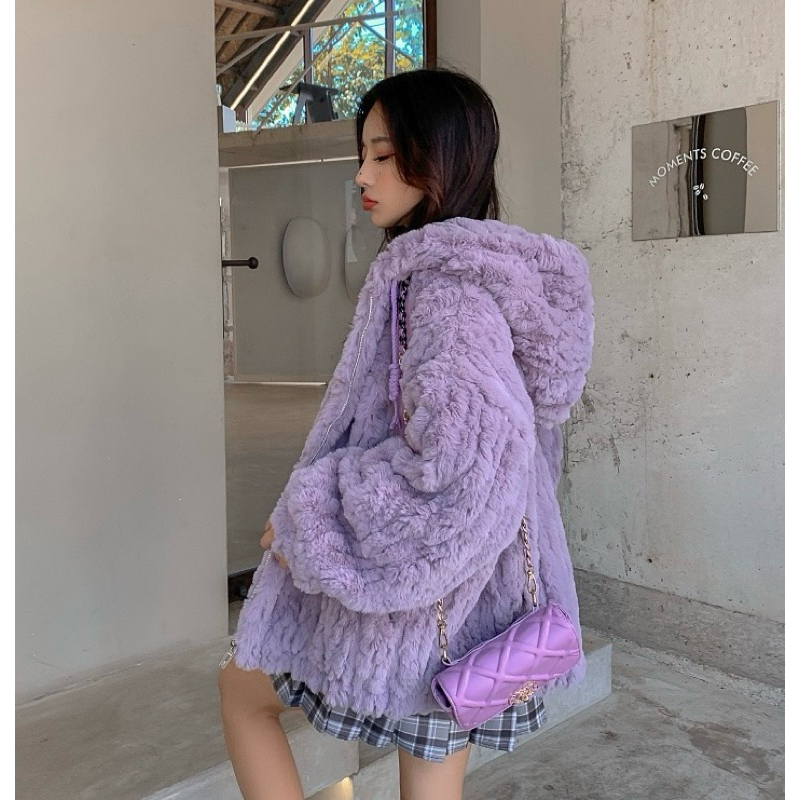 Áo khoác lạnh lông dày áo khoác mùa đông có nón