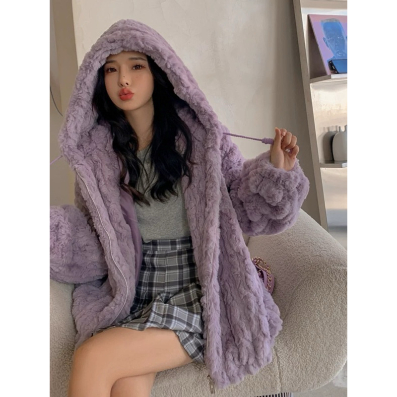 Áo khoác lạnh lông dày áo khoác mùa đông có nón