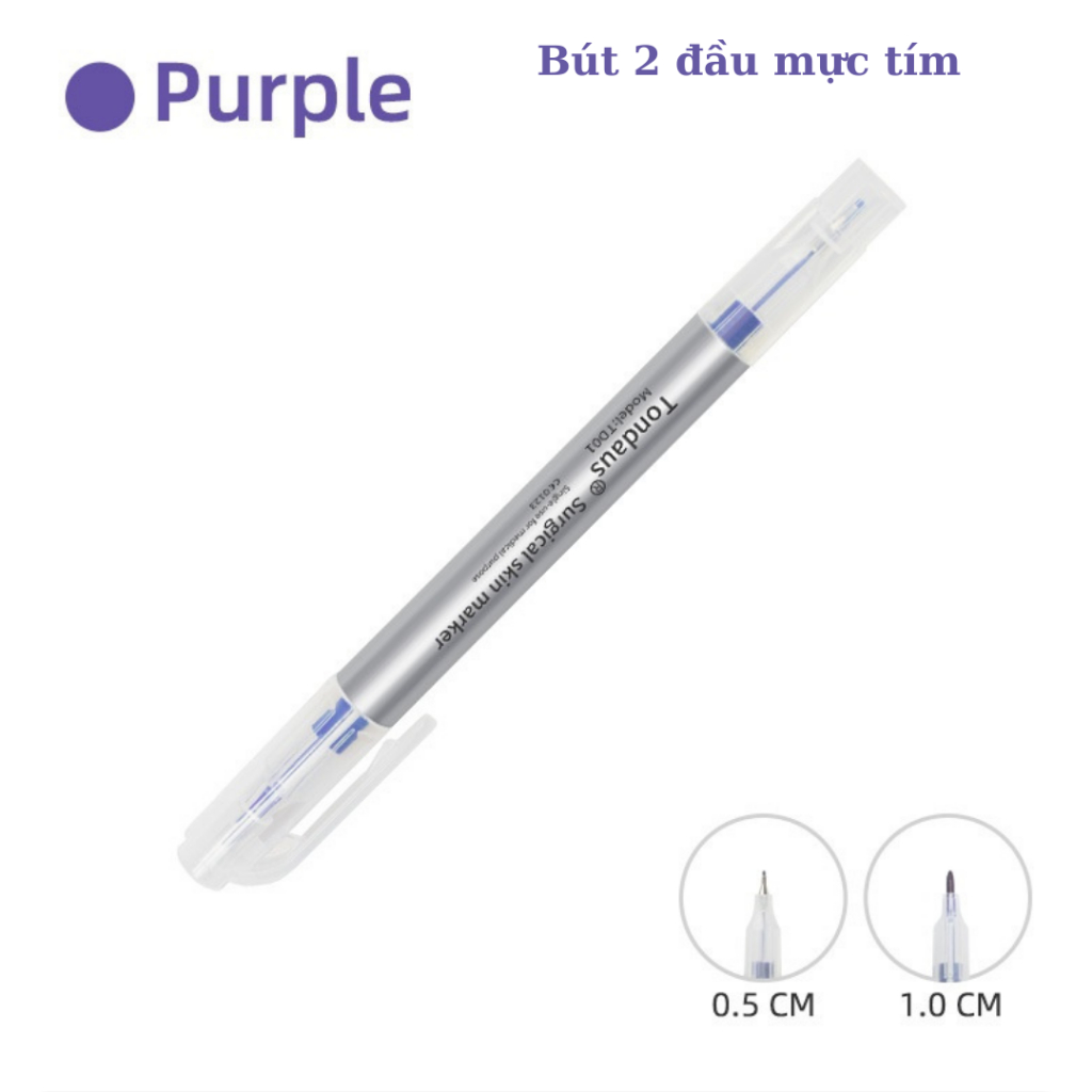 Bút đánh dấu da phẫu thuật,da giả ,học tiêm Filler xóa nhăn bút vô khuẩn kèm thước