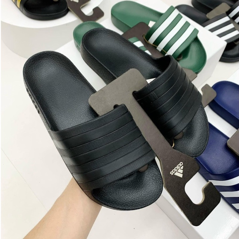 “Chính Hãng Auth” Dép Lê Dép Quai Ngang Adidas 3 sọc Nữ Nam Phong Cách Thời Trang Hàng Chuẩn