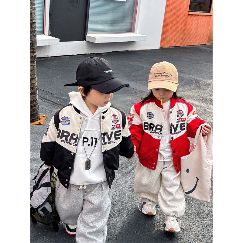 Áo khoác BOMBER cho bé trai, bé gái- Áo khoác gió 2 lớp phong cách hàn quốc, chuẩn hàng QCCC 100%