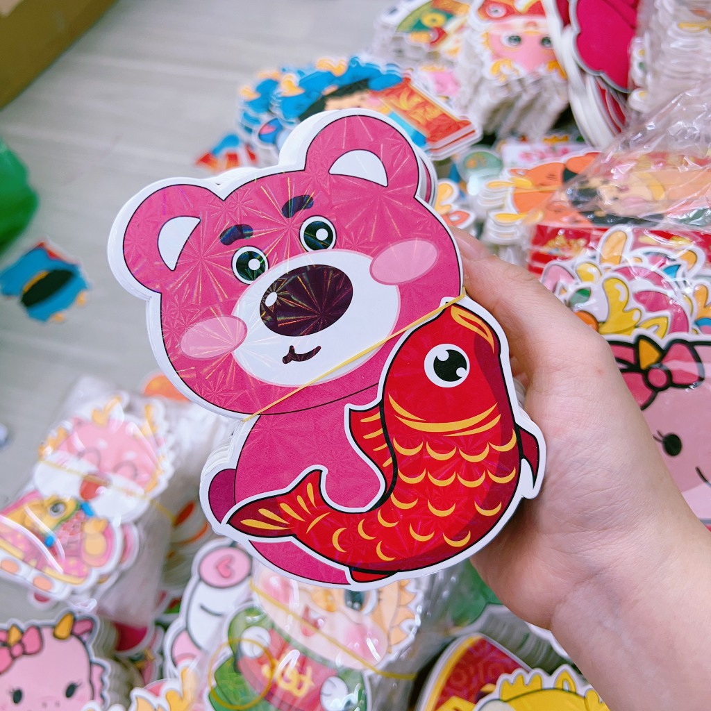 10 BAO LÌ XÌ CHIBI HÌNH GẤU DÂU