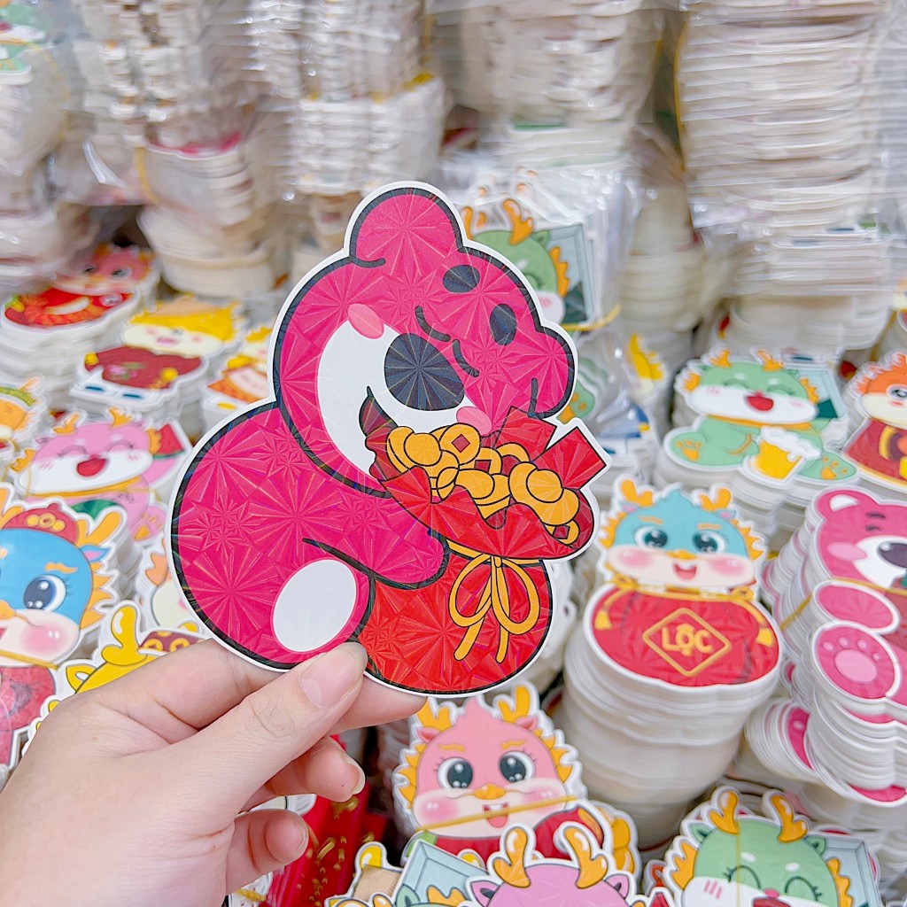10 BAO LÌ XÌ CHIBI HÌNH GẤU DÂU
