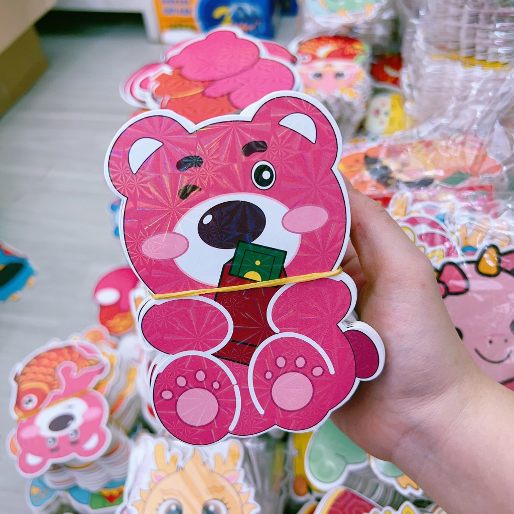 10 BAO LÌ XÌ CHIBI HÌNH GẤU DÂU