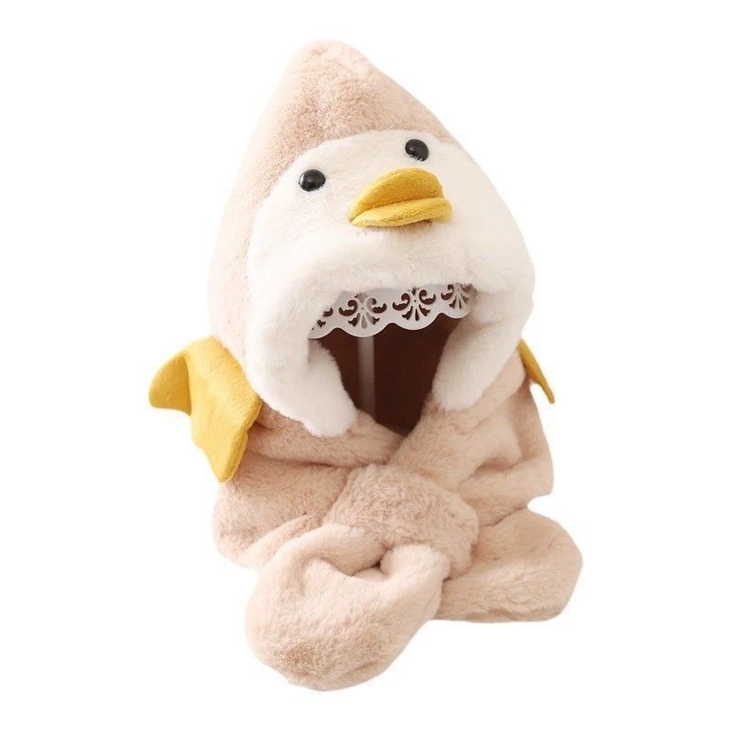 Mũ Len Kèm Khăn Chéo Hình Con Vịt Đáng Yêu Cho Bé Trai Bé Gái 3-8 Tuổi