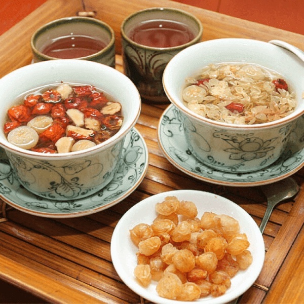 Trà dưỡng Tâm bao gồm táo đỏ- kỳ tử- long nhãn