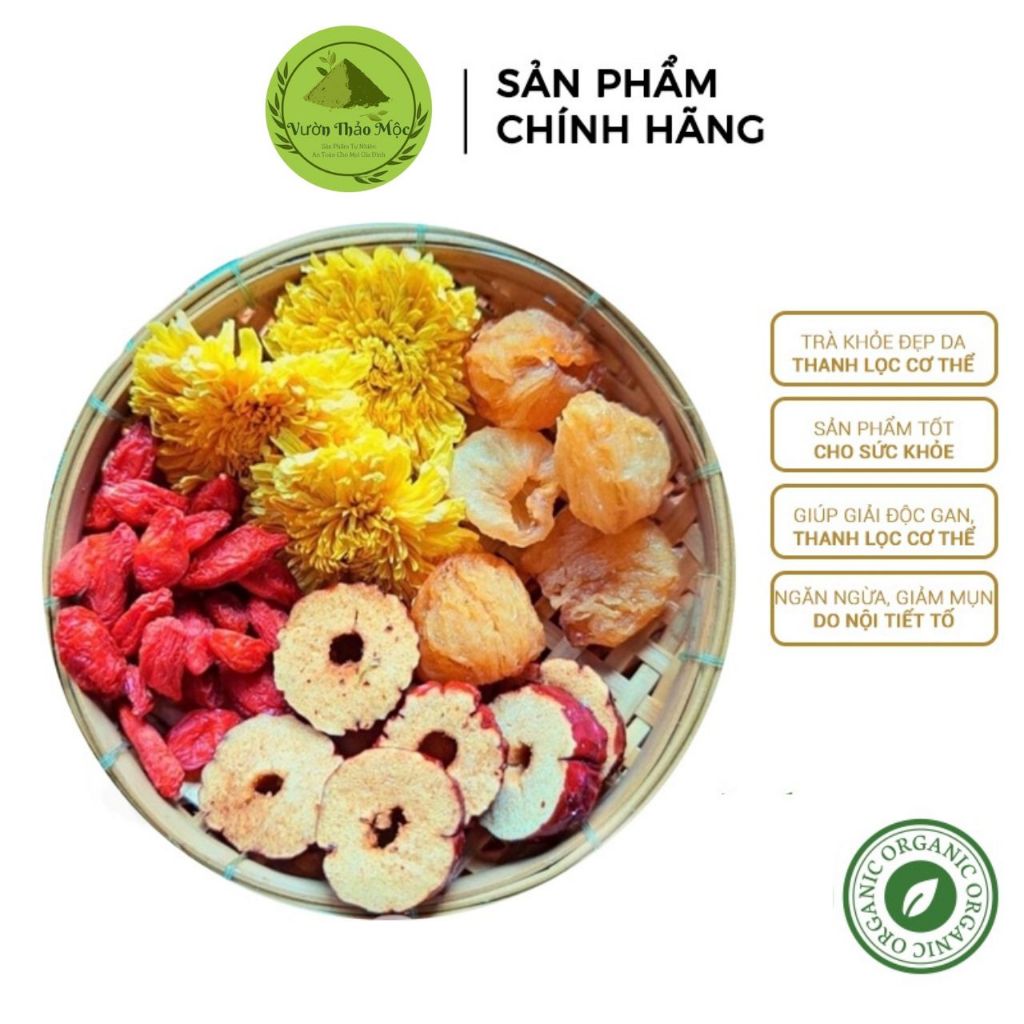 Trà táo đỏ mix hoa cúc, kỳ tử, long nhãn - Vườn Thảo Mộc