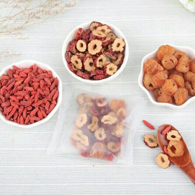 Trà dưỡng Tâm bao gồm táo đỏ- kỳ tử- long nhãn