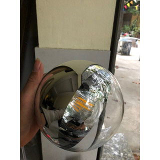 Đèn thả cầu màu bạc kín