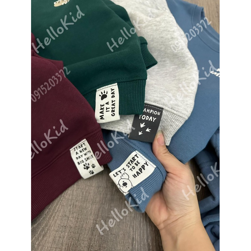 Bộ nỉ màu sắc Gzj nhí cho bé