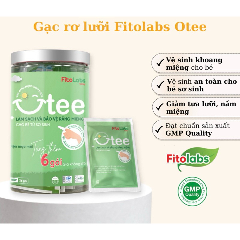 1Gạc Hộp 36 Gạc rơ lưỡi Thảo Dược OTEE Fitolabs