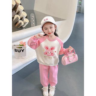 Bộ thỏ hồng chất nỉ 2 da siêu xinh cho bé gái