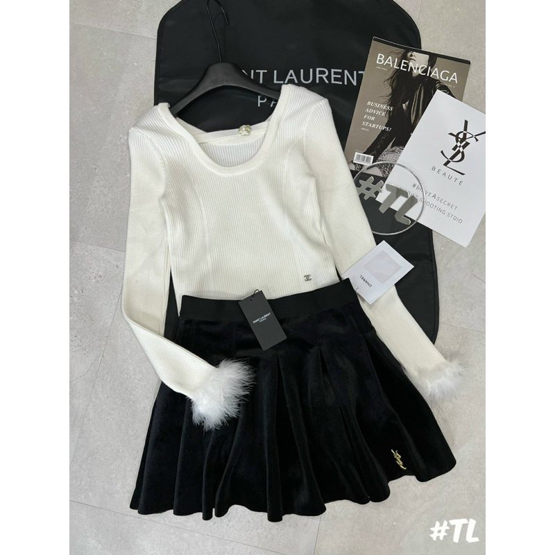 Áo len ch.nel tay lông QCl1