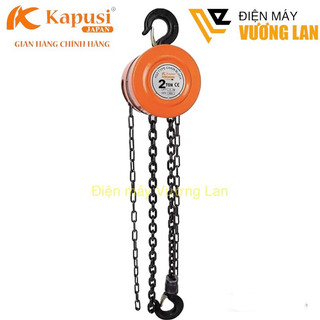 Pa lăng xích kéo tay 1, 2, 3 tấn Kapusi Japan, xích dài 3m và 6m hợp kim thép cứng chắc chịu tải lớn, ba lăng xích