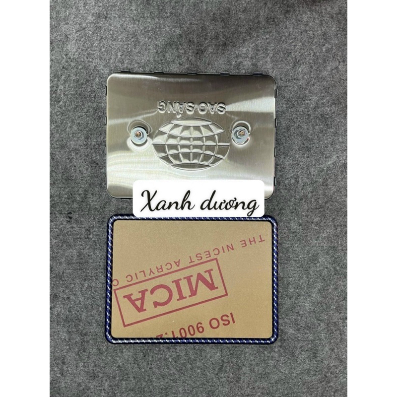 Bộ bọc biển số xe máy màu carbon đen - xanh dương