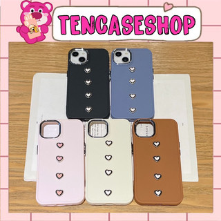[ Có ip 15 ] Ốp lưng ip basic viền si mạ 4 trái tim dọc dành cho ip 11pm/12pm/13pm/14pm/15pm - TENCASESHOP [ mã 531 ]
