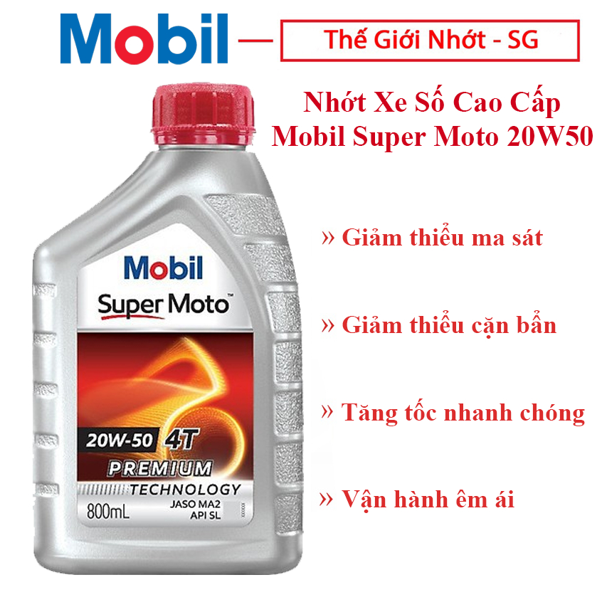 Nhớt Xe Số Cao Cấp Mobil Super Moto 20W50 - Nhập Khẩu Singapore