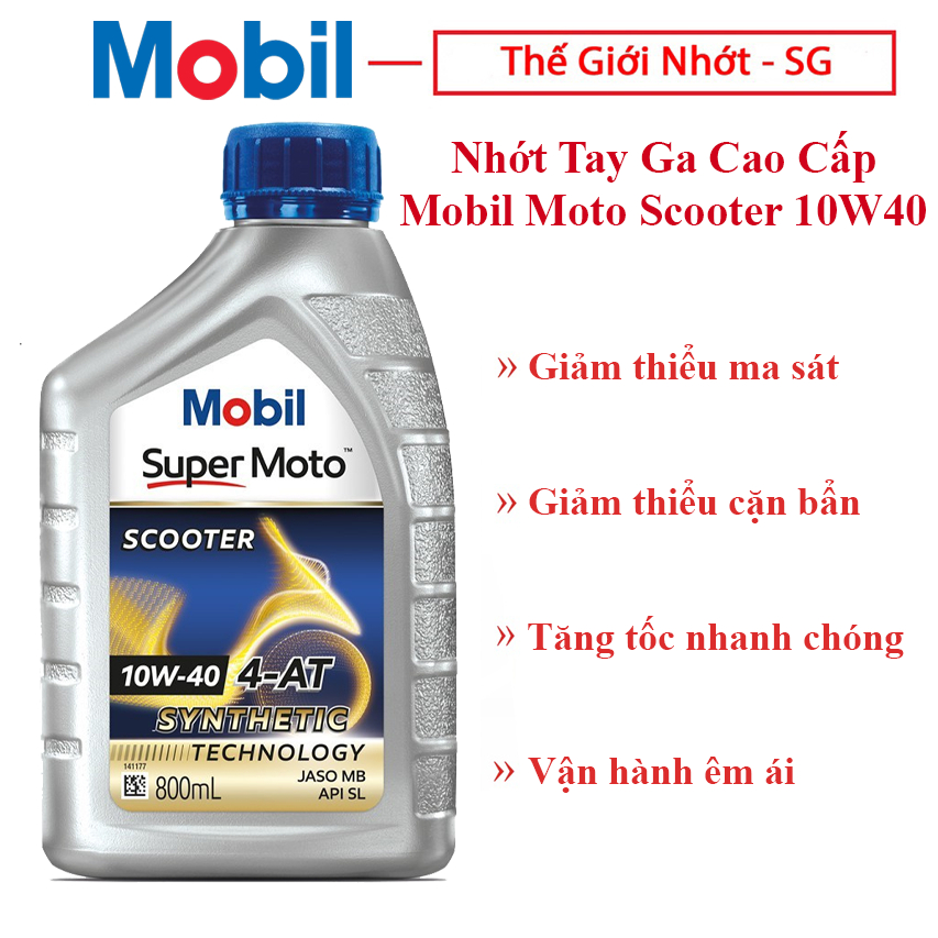 Nhớt xe tay ga cao cấp Mobil Scooter 10W40 800ml
