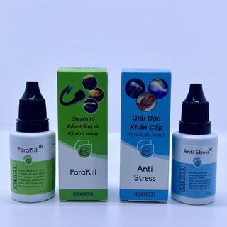 Anti stress và parakiil đưỡng cá ,chữa bệnh lờ đờ ‘túm góc ,túm lắc , đặc trị nấm đốm trắng
