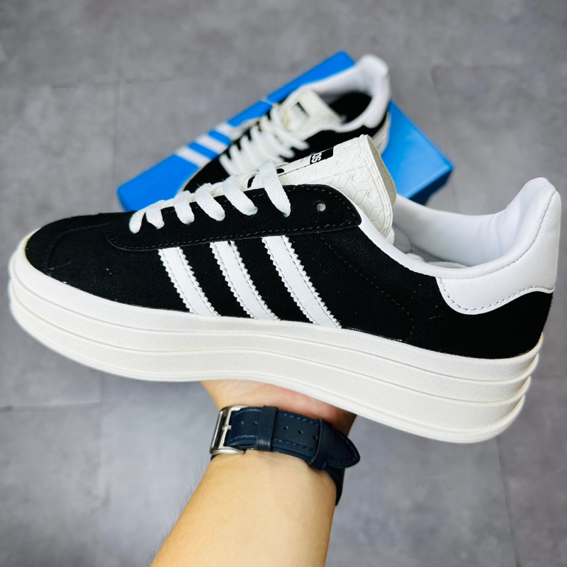 Giày Sneaker Cổ Thấp Adidas Wmns Gazelle Bold Black White Đế Cao Hàng SC HQ6912