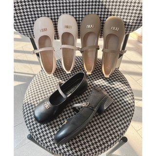 Giày đốc nữ da bóng ,da lỳ gắn stik Miu