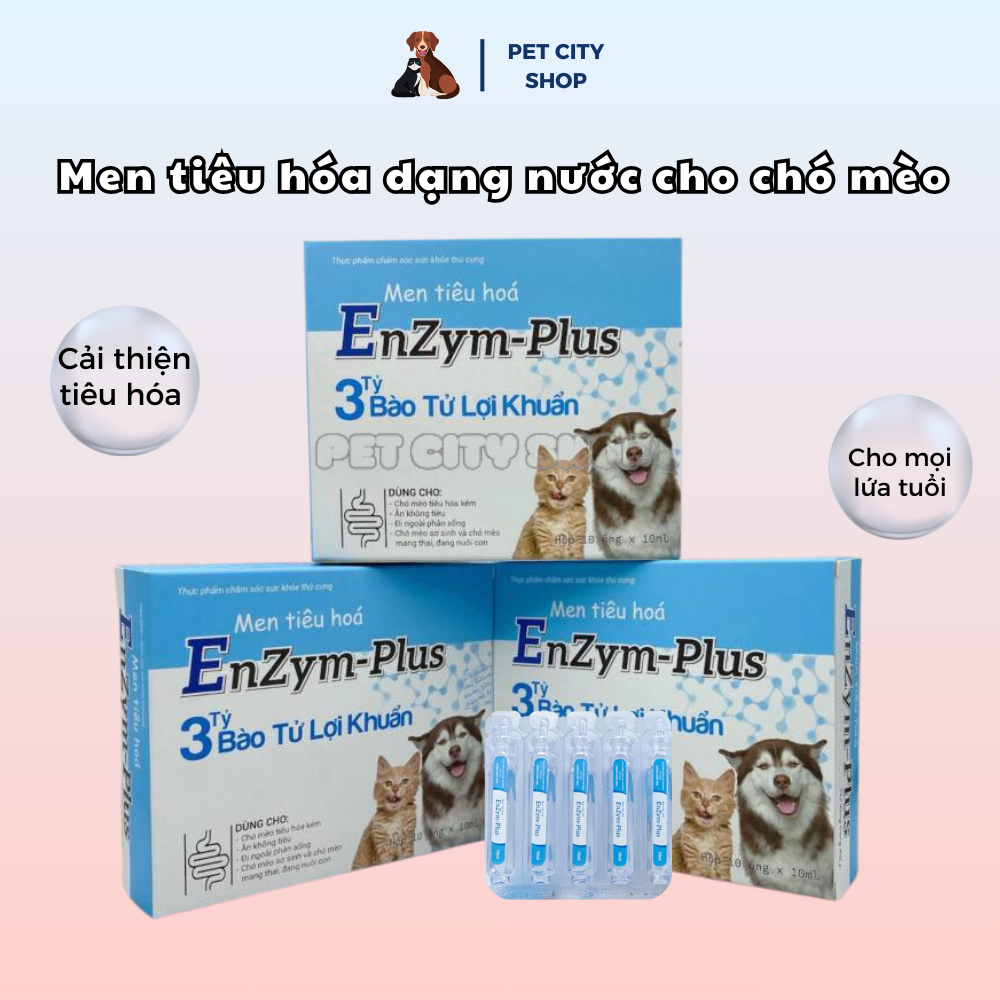 Men tiêu hóa cho mèo Enzyme plus, bổ sung lợi khuẩn đường ruột giảm rối loạn tiêu hoá cho thú cưng | PET CITY SHOP