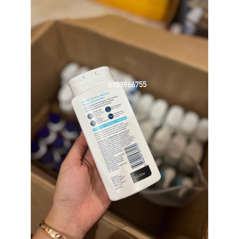 Hàng chuẩn Mỹ - Sữa tắm cho da sần và da mụn Cerave SA Body Wash 296ml