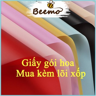 Set 5 tờ giấy gói hoa 1 màu bóng mờ không thấm nước
