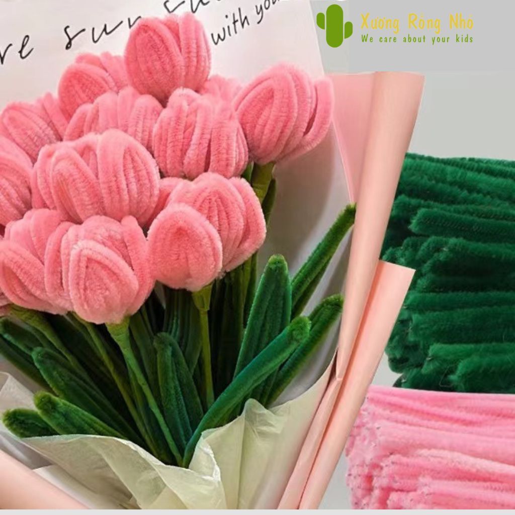 Kẽm nhung, kẽm lông bó 100 sợi mix màu cho bé sáng tạo, làm đồ handmade thủ công
