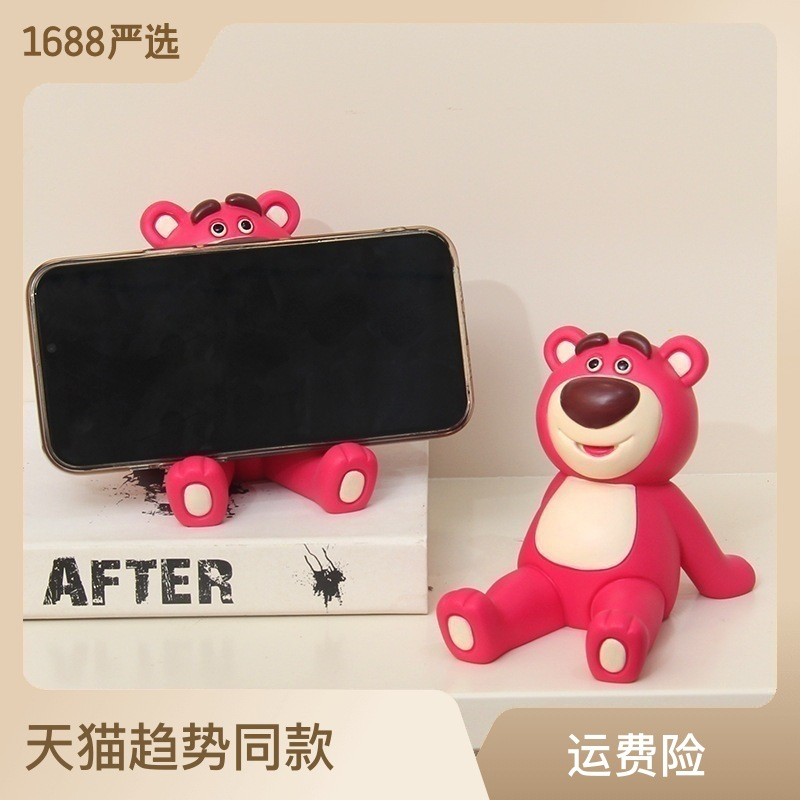 Giá Đỡ Điện Thoại Để Bàn Hoạt Hình Gấu Dâu