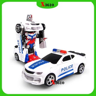 Bộ Đồ Chơi 2 in 1 Xe Cảnh Sát Model FW-2038 Có Thể Biến Hình Robot Phát Sáng Và Có Nhạc Vui Nhộn Cho Các Bé