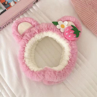 Băng đô nữ turban cài tóc gấu dâu 2 màu siêu đáng yêu.