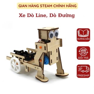 Đồ chơi Robot kéo xe tự động bằng gỗ theo phương pháp giáo dục stem steam | Đồ chơi lắp ghép | Khu vườn của bé