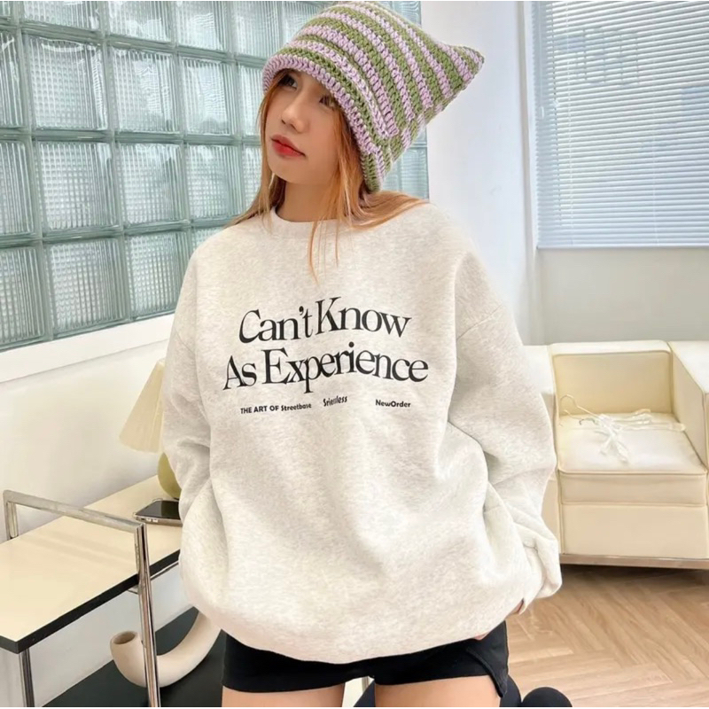 Áo Sweater Nỉ Bông KNOW  Xám Tiêu Form Rộng Nam Nữ Unisex Mẫu Hot 2023