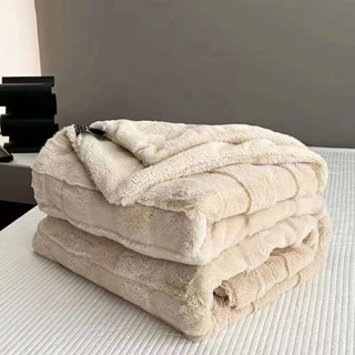 Chăn Lông Thỏ Bụng Lông Cừu Họa Tiết Sang Trọng Mẫu Mới Kích Thước 2mx2m3 Cao Cấp Dày Mịn, Chăn Lông Chồn/Hồ Ly Siêu Ấm