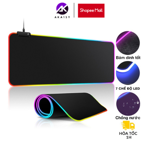 Miếng Lót Chuột,Pad Chuột Chơi Game LED RGB,Thay Đổi Nhiều Chế Độ Màu,Cỡ Lớn Chống Trượt,Độ Dày 3mm,Chính Hãng AK1SY
