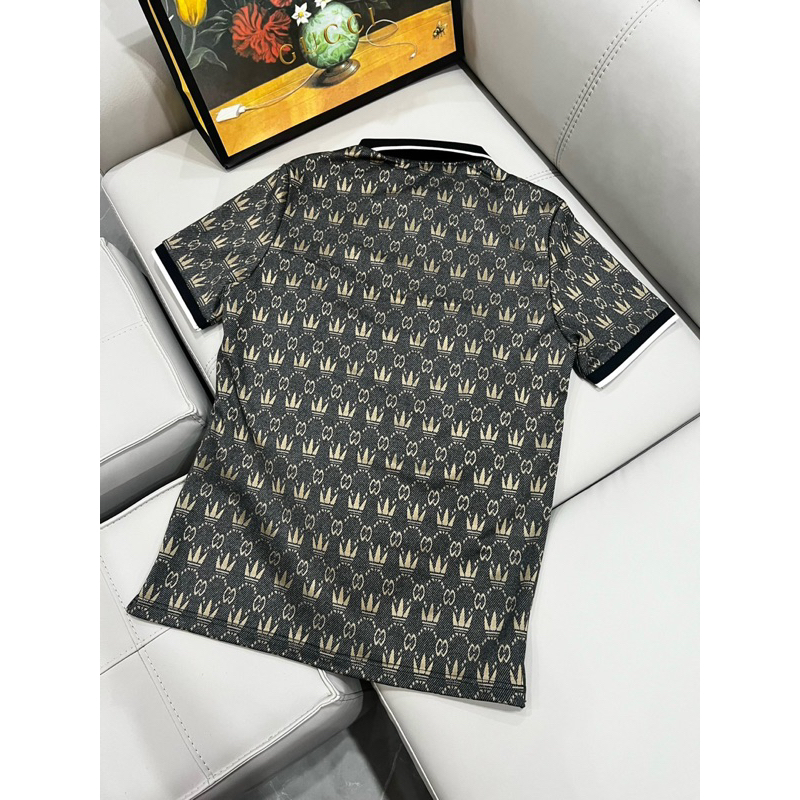 Áo POLO Gu Chì hoạ tiết dệt chìm bản SUPPER hàng QC cao cấp