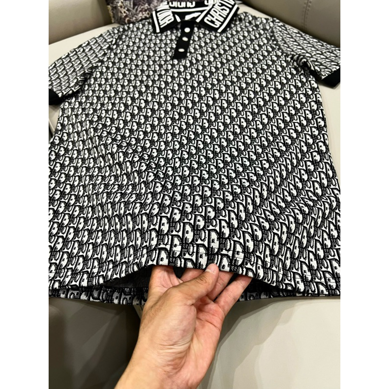 Áo POLO ĐÌ O vải dệt hoạ tiết chìm bản SUPPER hàng QC cao cấp