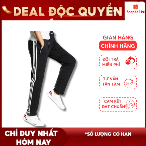 Quần ống rộng nam cạp chun, dây rút phối kẻ sọc chất coton co dãn dáng thể thao QTT27 /STY\