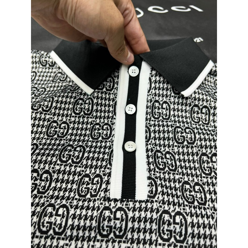 Áo POLO gu chì vải dệt hoạ tiết chìm sắc nét bản SUPPER hàng QC cao cấp