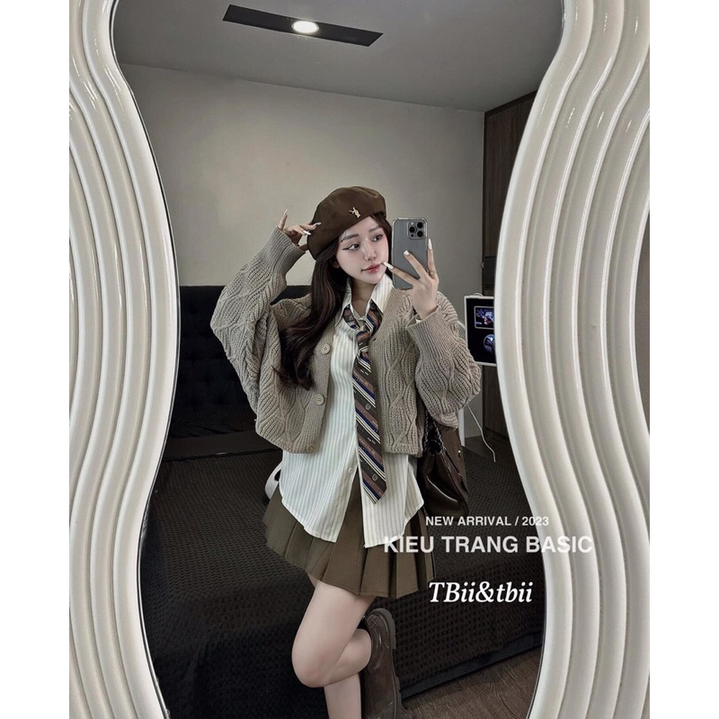 Set 4in1 Cadigan len nâu