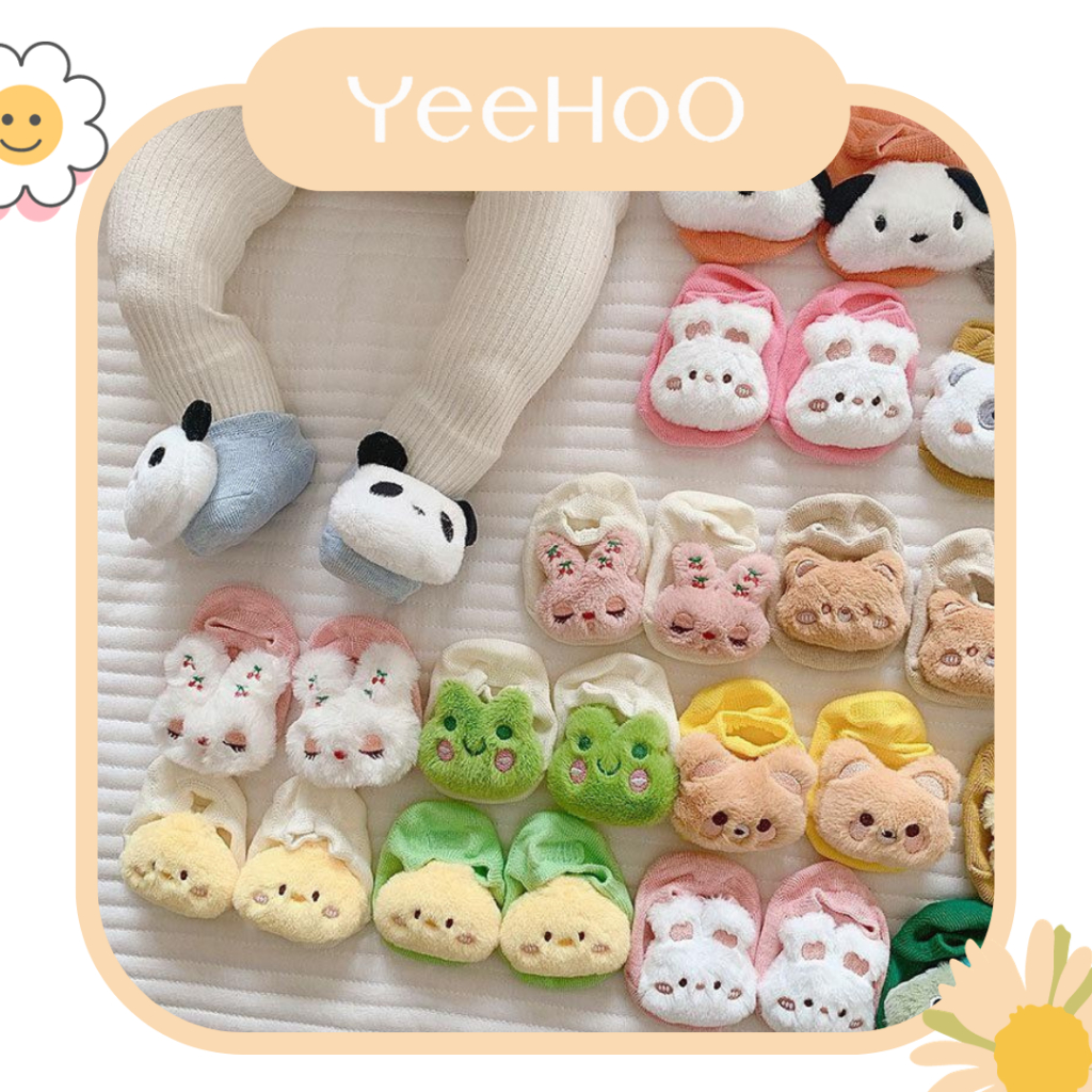 Tất Vớ Hình Thú Cho Bé Có Chống Trượt , Vớ Cotton Mềm Có Hình Thú Nhồi Bông Đáng Yêu Cho Bé