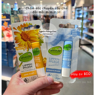 [Mẫu mới] Son dưỡng môi hữu cơ organic Alverde Đức 100% mật ong và hoa cúc tự nhiên - Nguồn hàng Đức