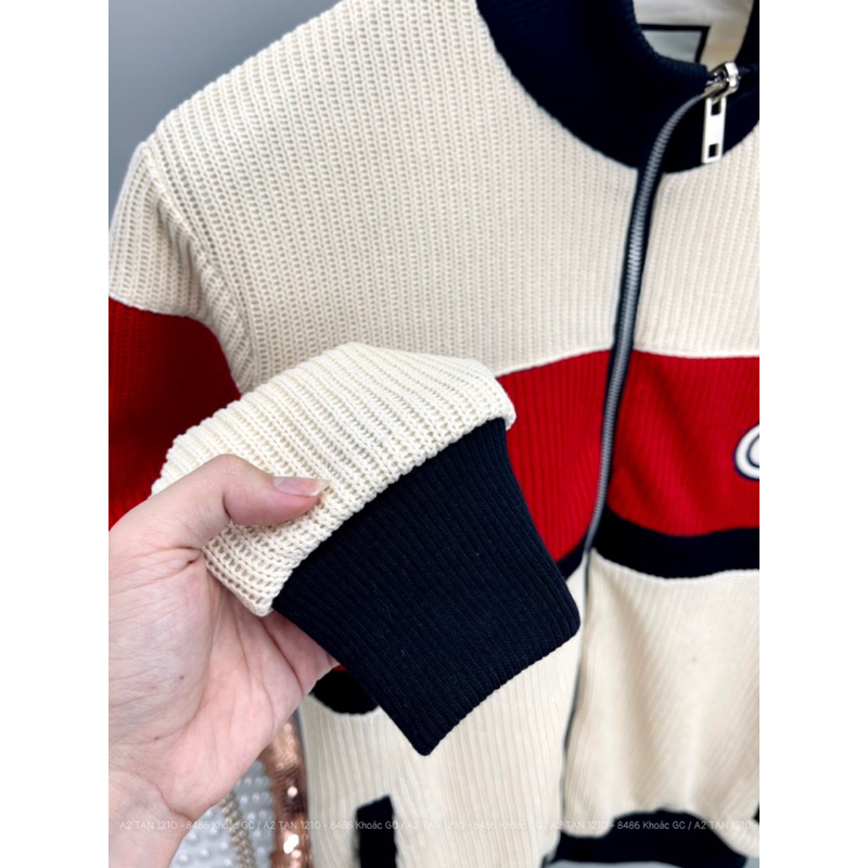 Áo khoác GU CHÌ nam vải len tăm dày dặn logo thêu bản SUPPER hàng QC cao cấp