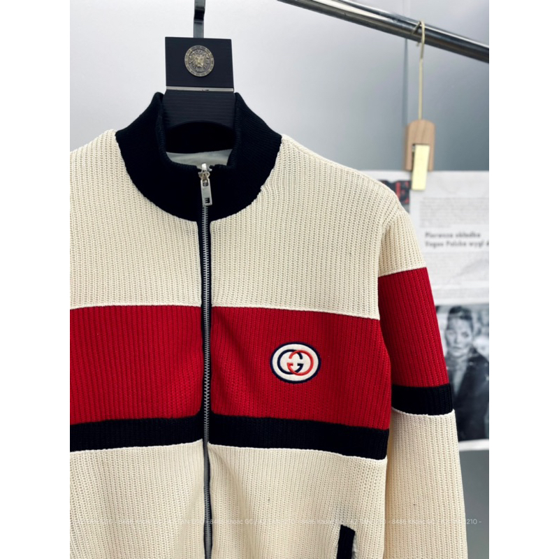 Áo khoác GU CHÌ nam vải len tăm dày dặn logo thêu bản SUPPER hàng QC cao cấp