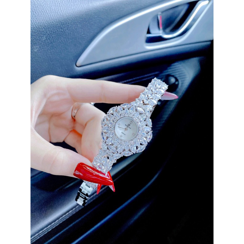 Đồng hồ nữ Royal Crown 2035 chính hãng mặt tròn chuẩn đá xoàn mỹ sáng lung linh