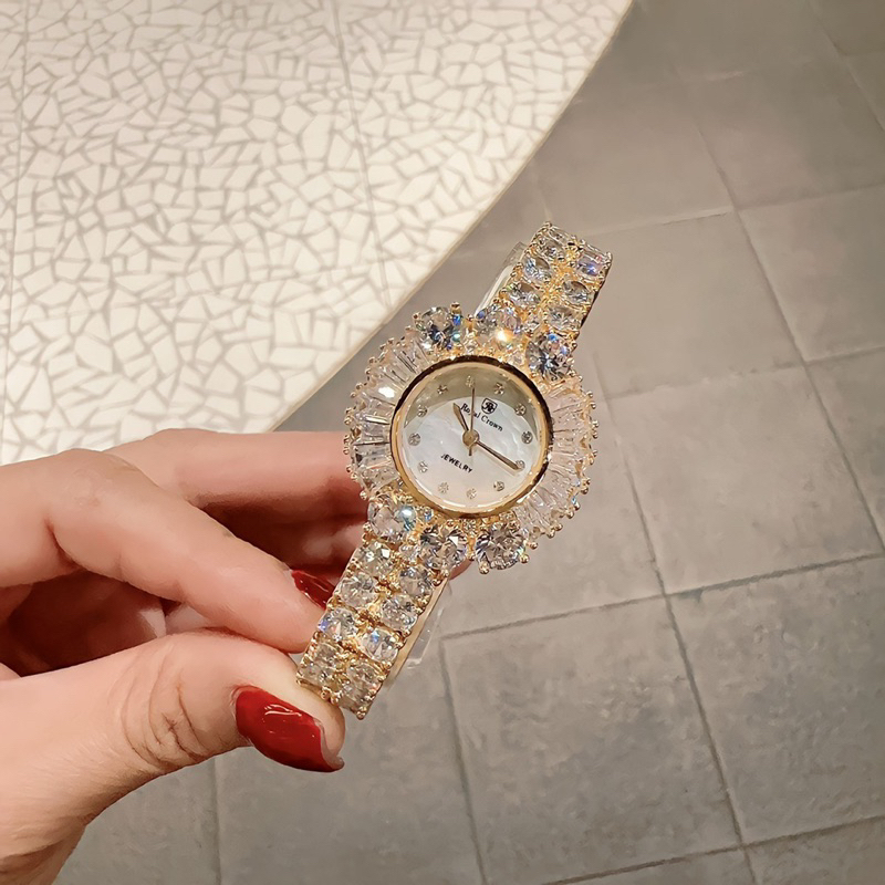 Đồng hồ nữ Royal Crown 6526 mặt tròn đính đá chính hãng