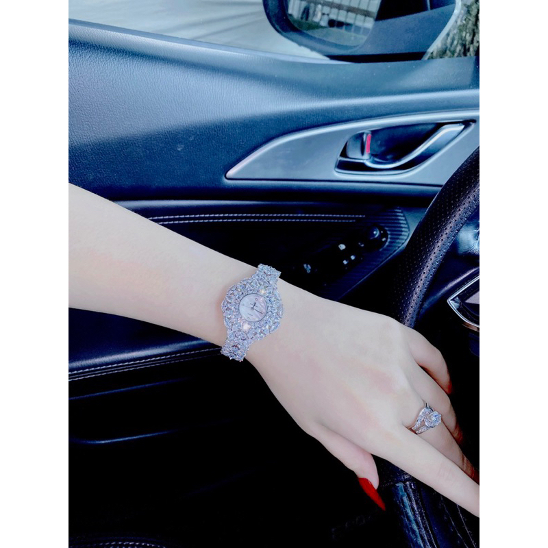 Đồng hồ nữ Royal Crown 2035 chính hãng mặt tròn chuẩn đá xoàn mỹ sáng lung linh