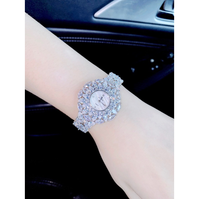 Đồng hồ nữ Royal Crown 2035 chính hãng mặt tròn chuẩn đá xoàn mỹ sáng lung linh