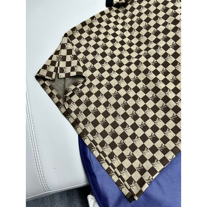 Áo POLO eo vì kẻ caro hoạ tiết in chìm bản SUPPER hàng QC cao cấp